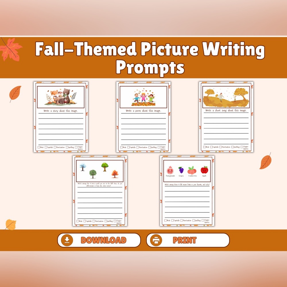 Autumn Writing Prompt Sheets - Picture 3 of 5